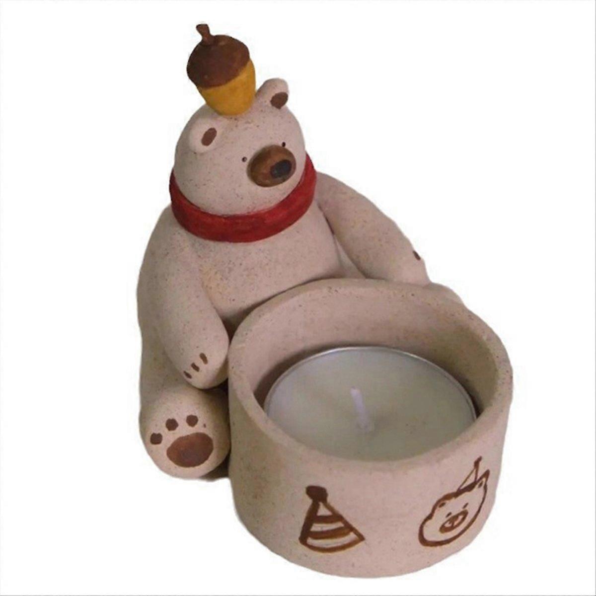Bear Candle Holder Resin Cartoon Tea Light Candle Holder