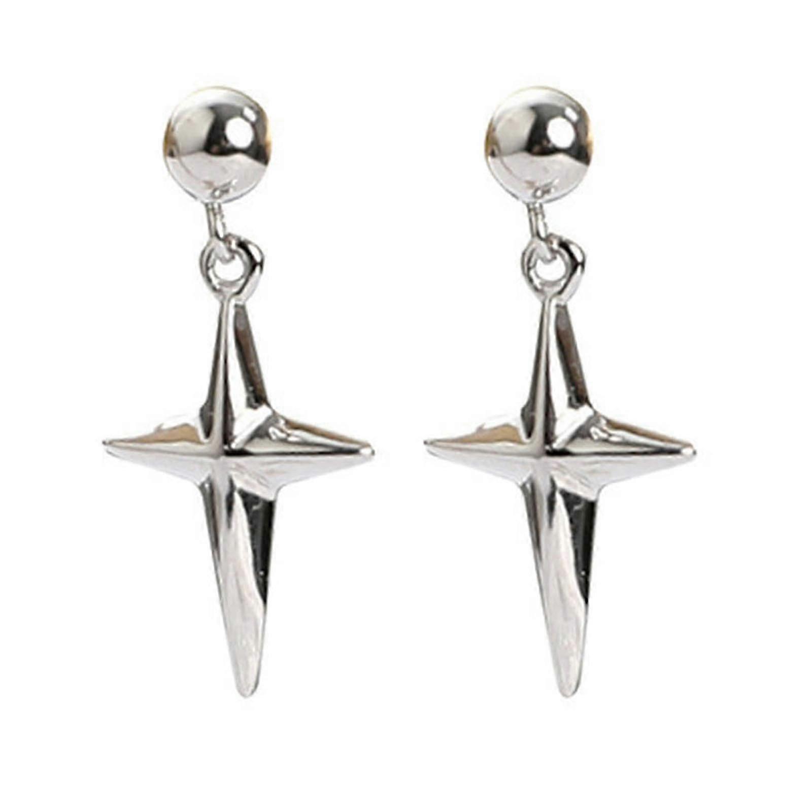 3D Star Drop Temperament Cross Dangle Earrings for Women's