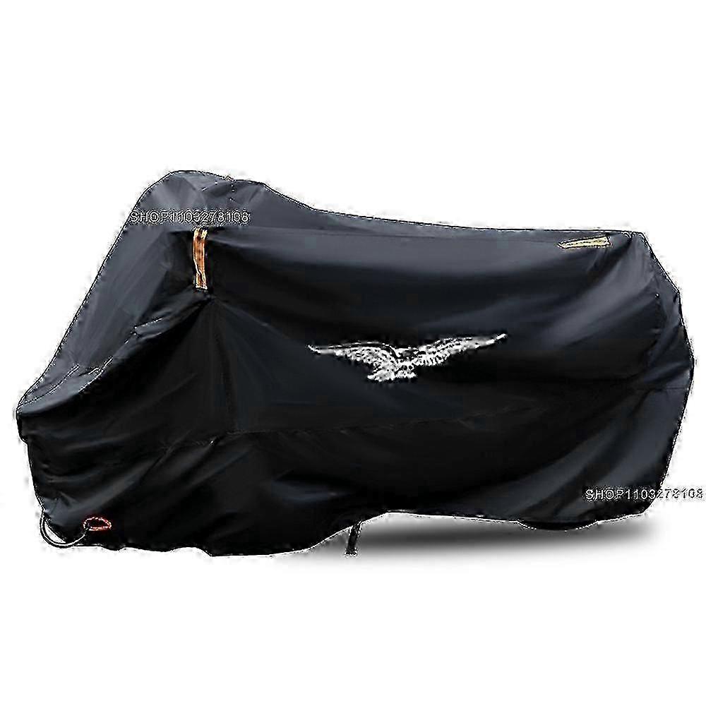 כיסוי אופנוע עמיד למים עבור Moto Guzzi V85TT V9 V7 V100 V7II - כיסוי גשם עמיד בפני אבק, מגן UV לכל העונות, L ל-180 ס"מ, שחור SZRH A-C