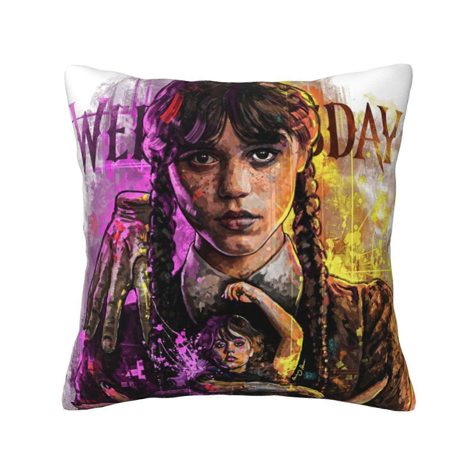 k220 Wednesday Addams Invisible Zippered Super Soft And Cozy Fronhas de Luxo Cases,1 Fronha Clássica para Sofá,Impressão Dupla Face WB