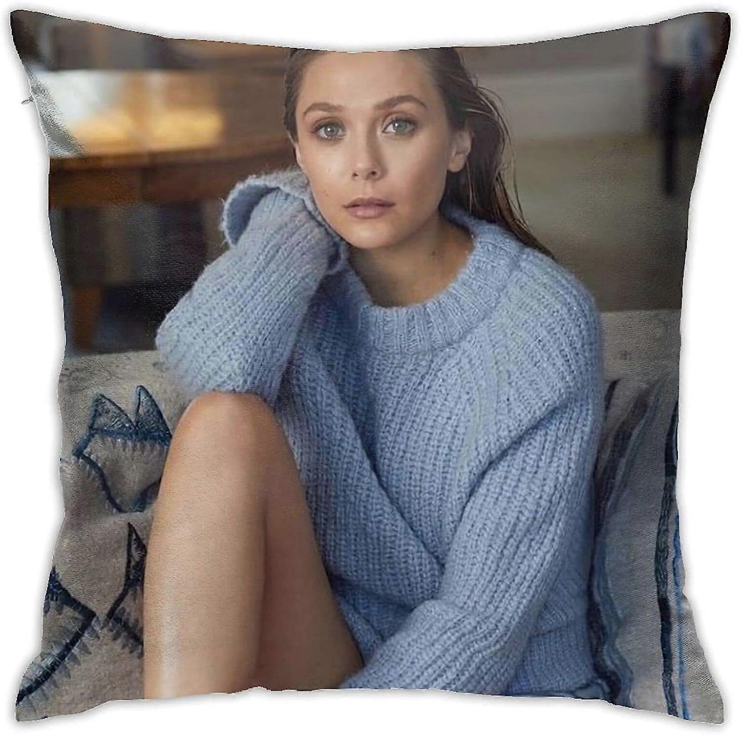 y1162エリザベスオルセン枕カバー両面印刷スロー枕カバーソフトクッションカバーリビングルーム寝室の枕カバーのための寮の装飾-TB2662