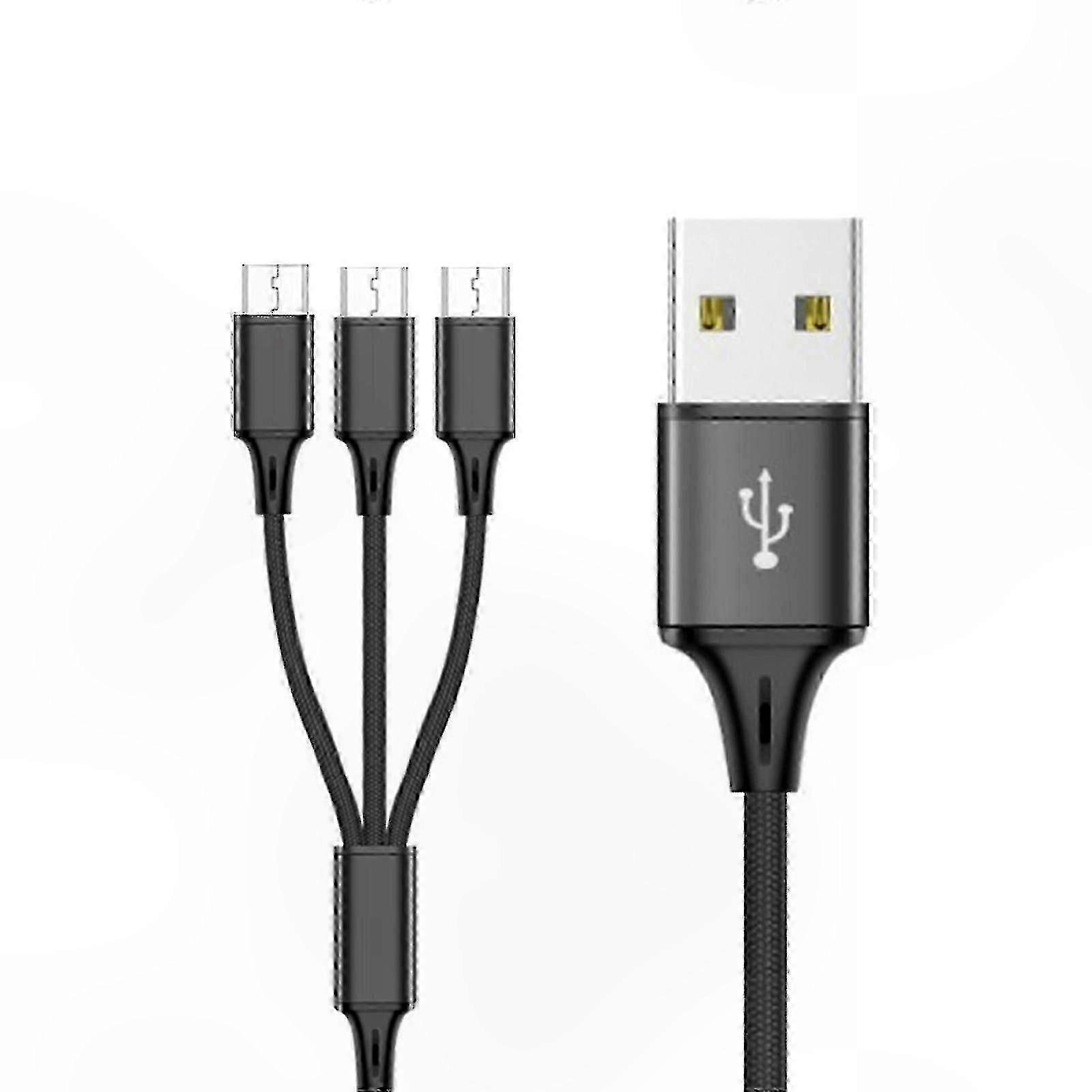 2 Port USB Type-A to Micro USB Charging Cable for Multi-Device Power Adapter Compatibility