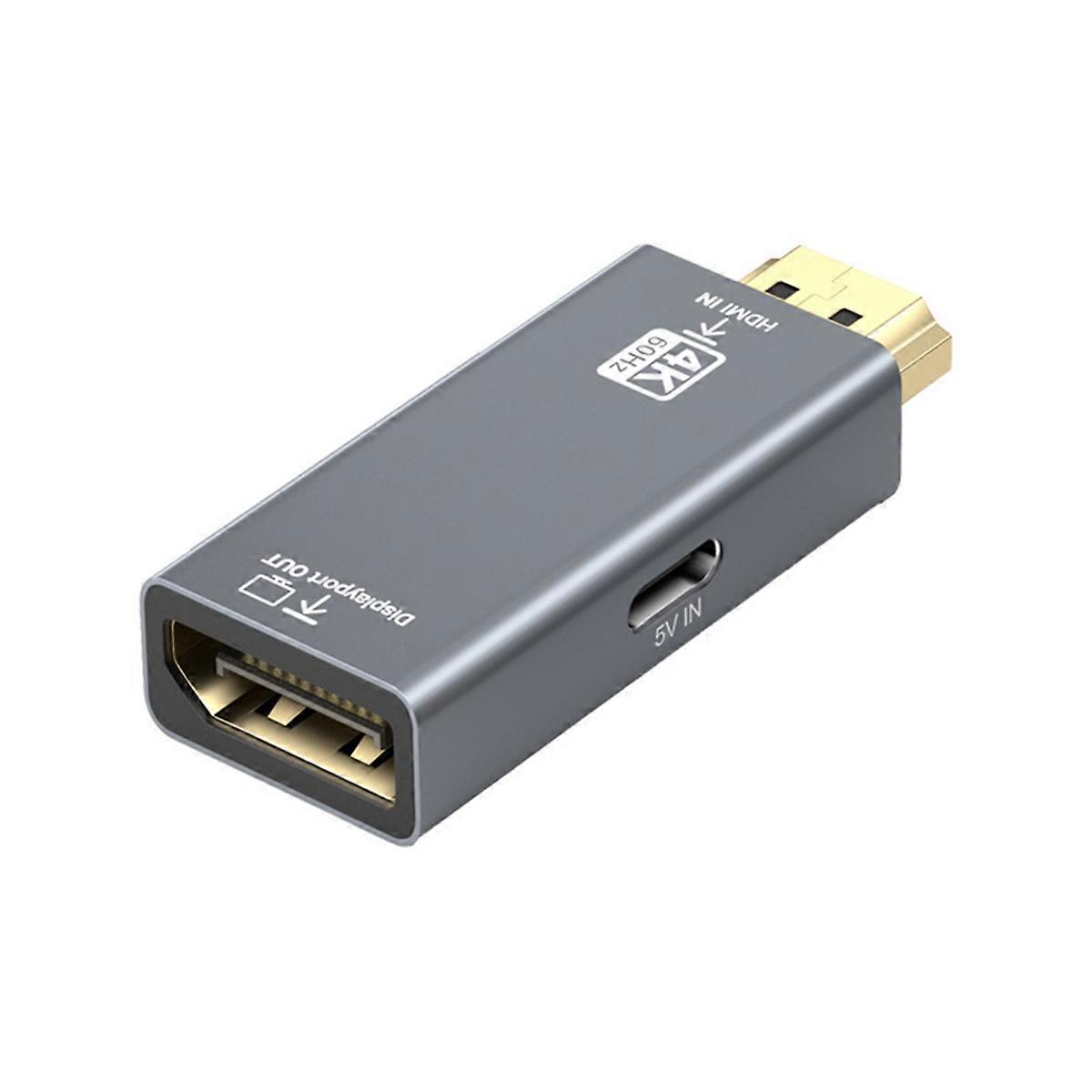 HD to DP Adapter 4K/60hz 2K/120hz 1080p/165hz -Compatible Converter Laptop External Monitor Computer Display