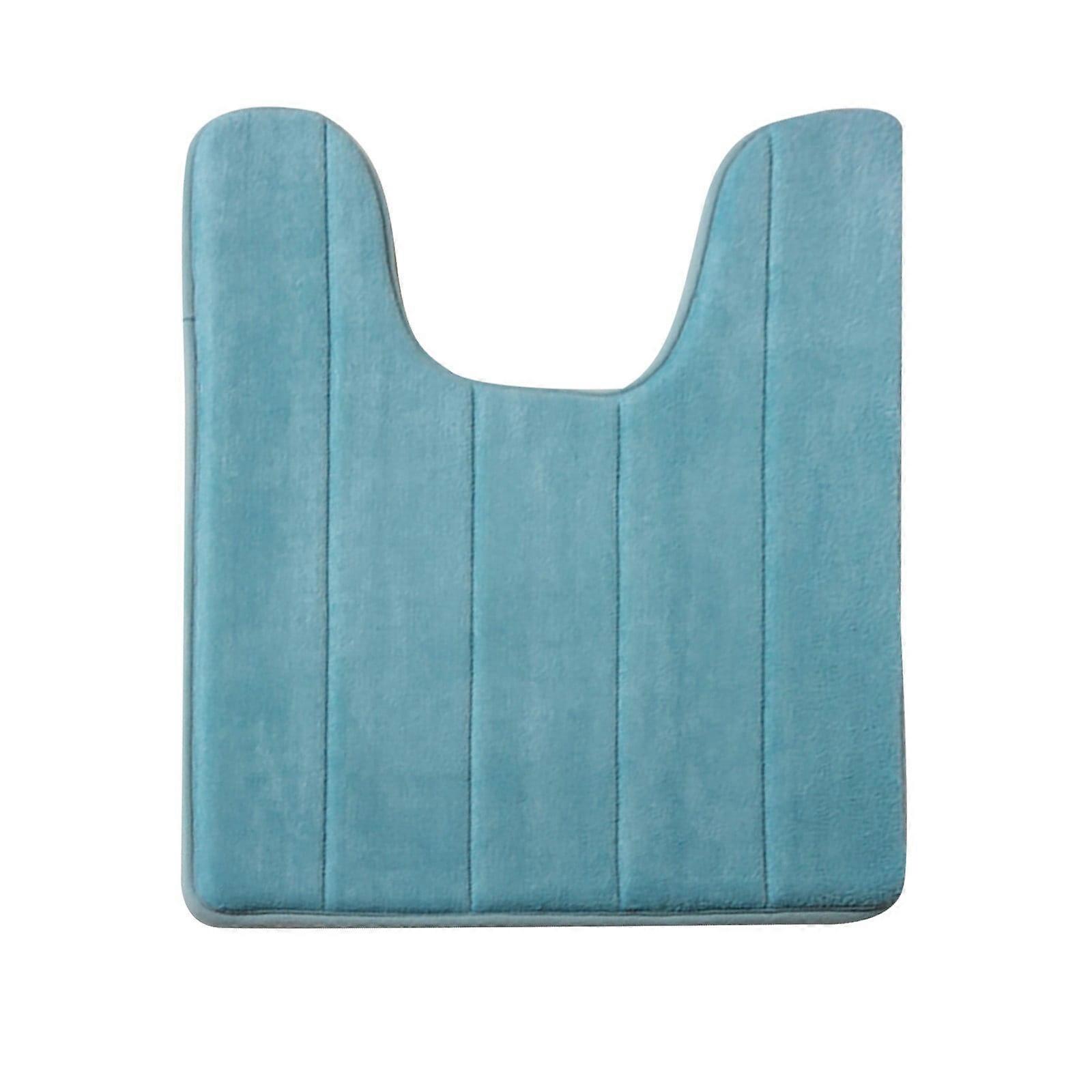 Carpet Clearance! Leott U Type Memory Cotton Toilet Mat Carpet Anti Slip Elastic Bathroom Mat, Polyester Carpet 1 Carpet, Dark Blue