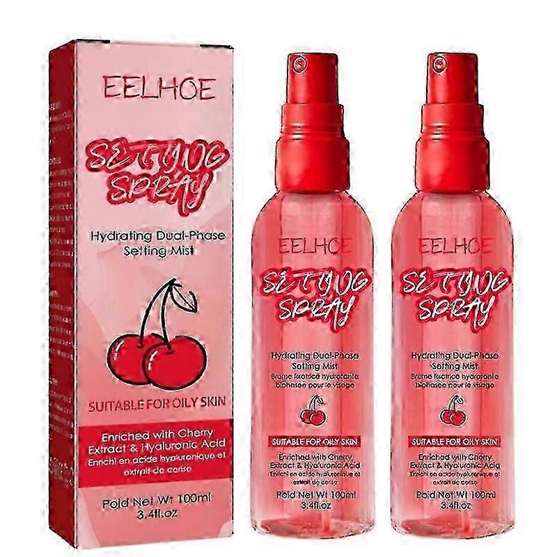 2pcs ספריי חדש להגדרת איפור טבעי מאט בקרת שמן לחות לאורך זמן מתקן מהיר קרם איפור פנים