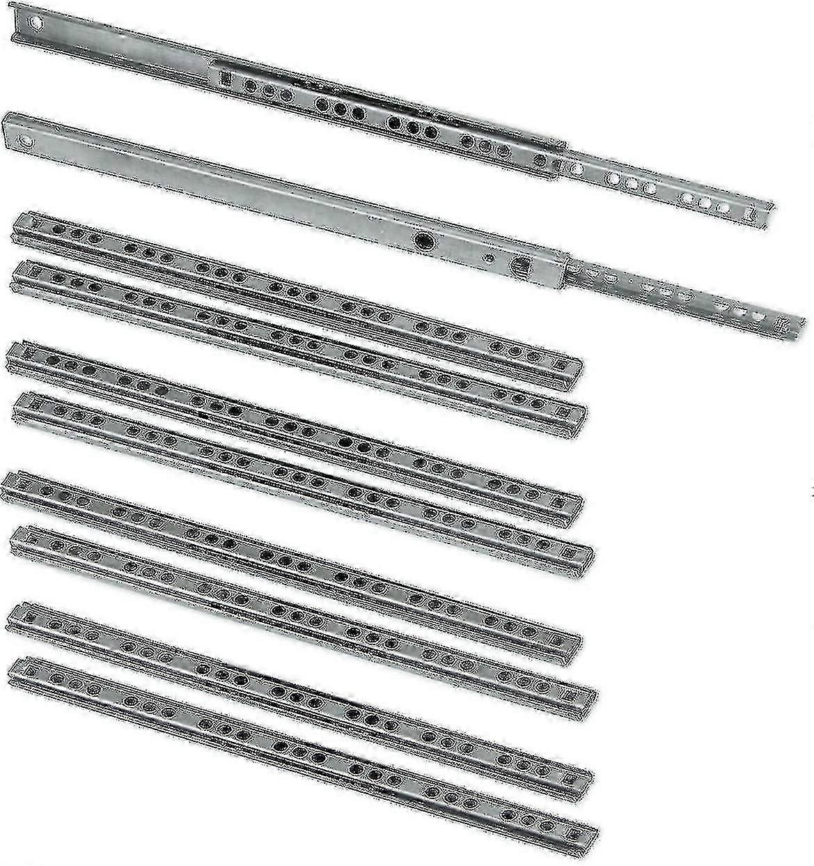 Drawer Slides/ball Slides 17mm x 278mm Zinc Plated, Pack of 5 Pairs