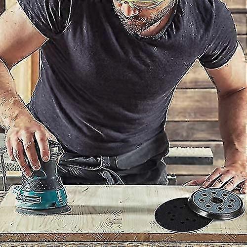 2片125mm 8孔魔术贴轨道砂光机垫替换砂光垫