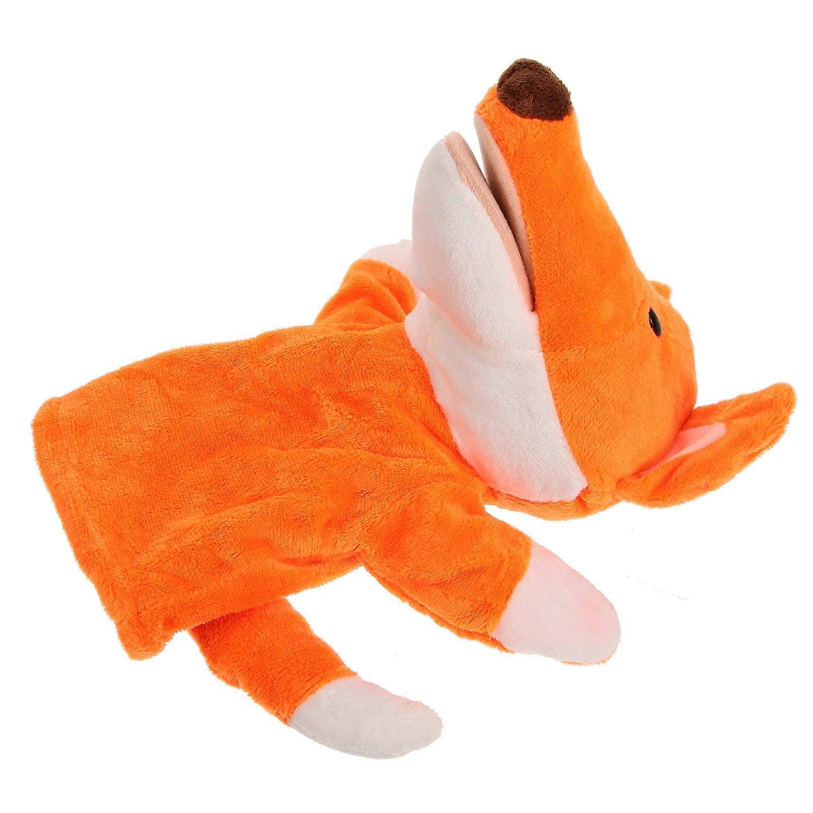Children Plush Hand Puppet Toy Designed For Imaginative Play Foxes Shape 26X22X12CM 1Pack