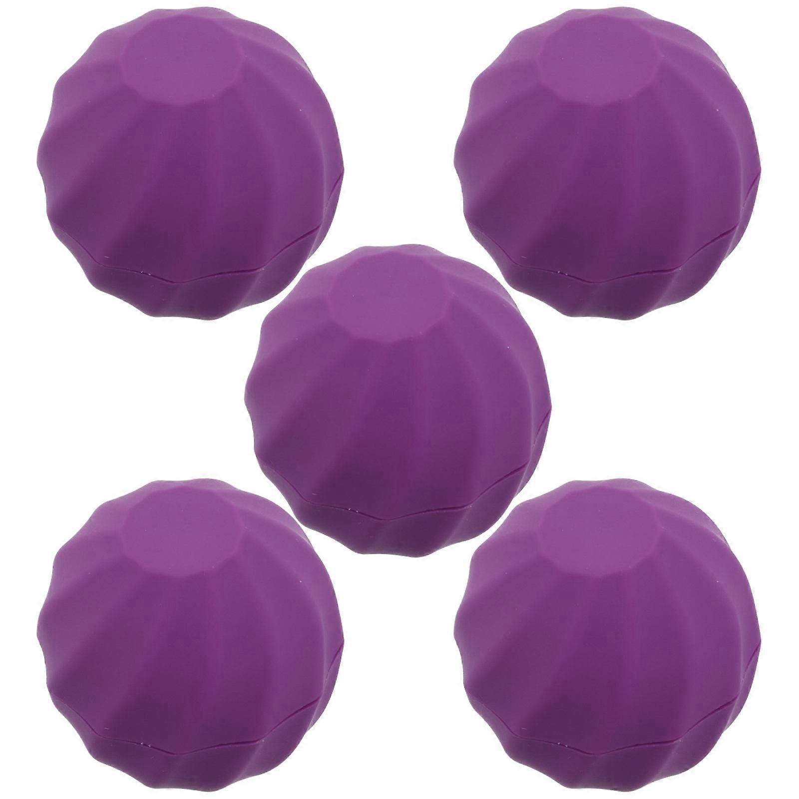 Empty Lip Balm Tubes Purple for Storage 5Pcs Round Plastic Containers