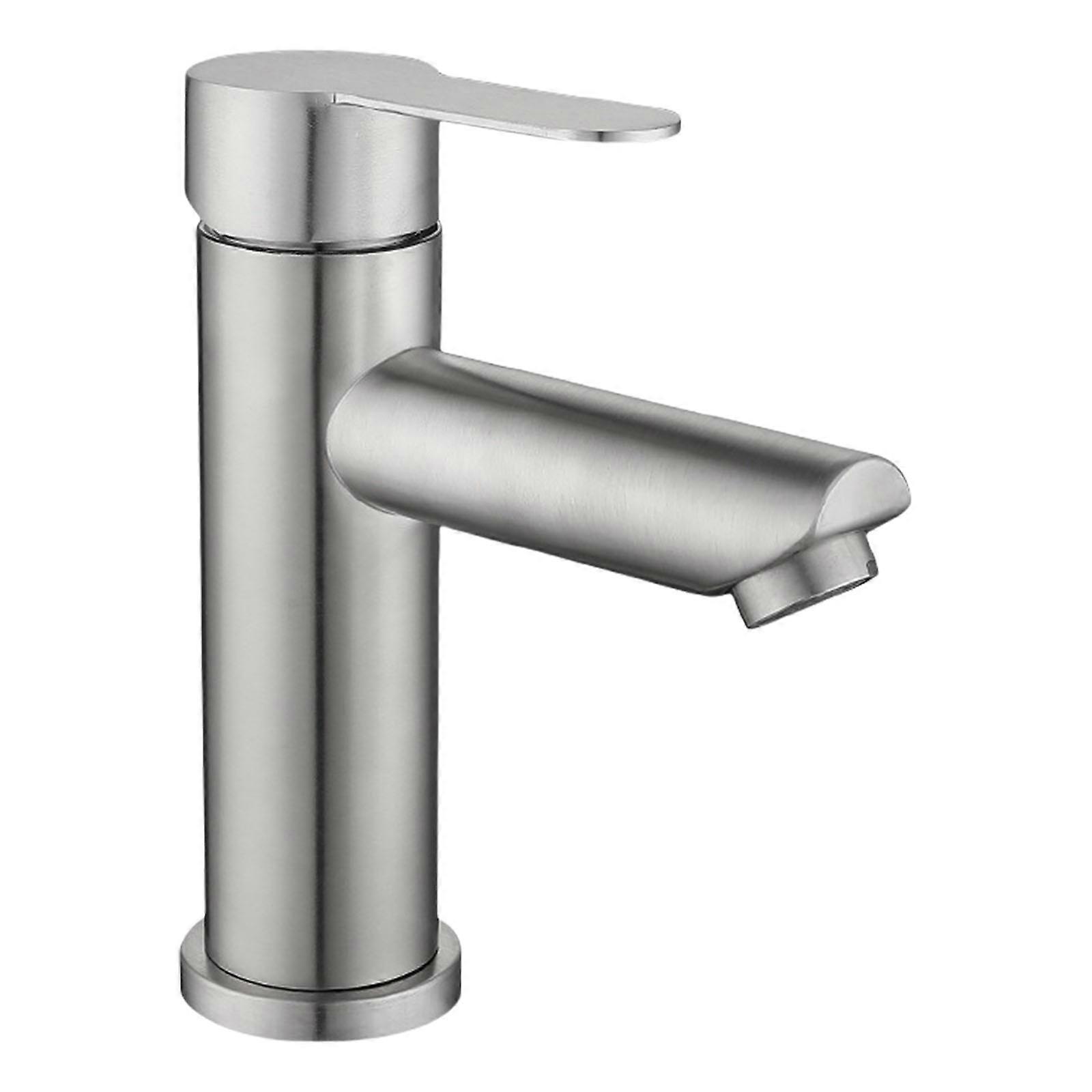 Sturdy Bathroom Faucet Single Bathroom Accessory for Smooth Hot and Cold Water Flows with Stable Easy Installation  Brushed