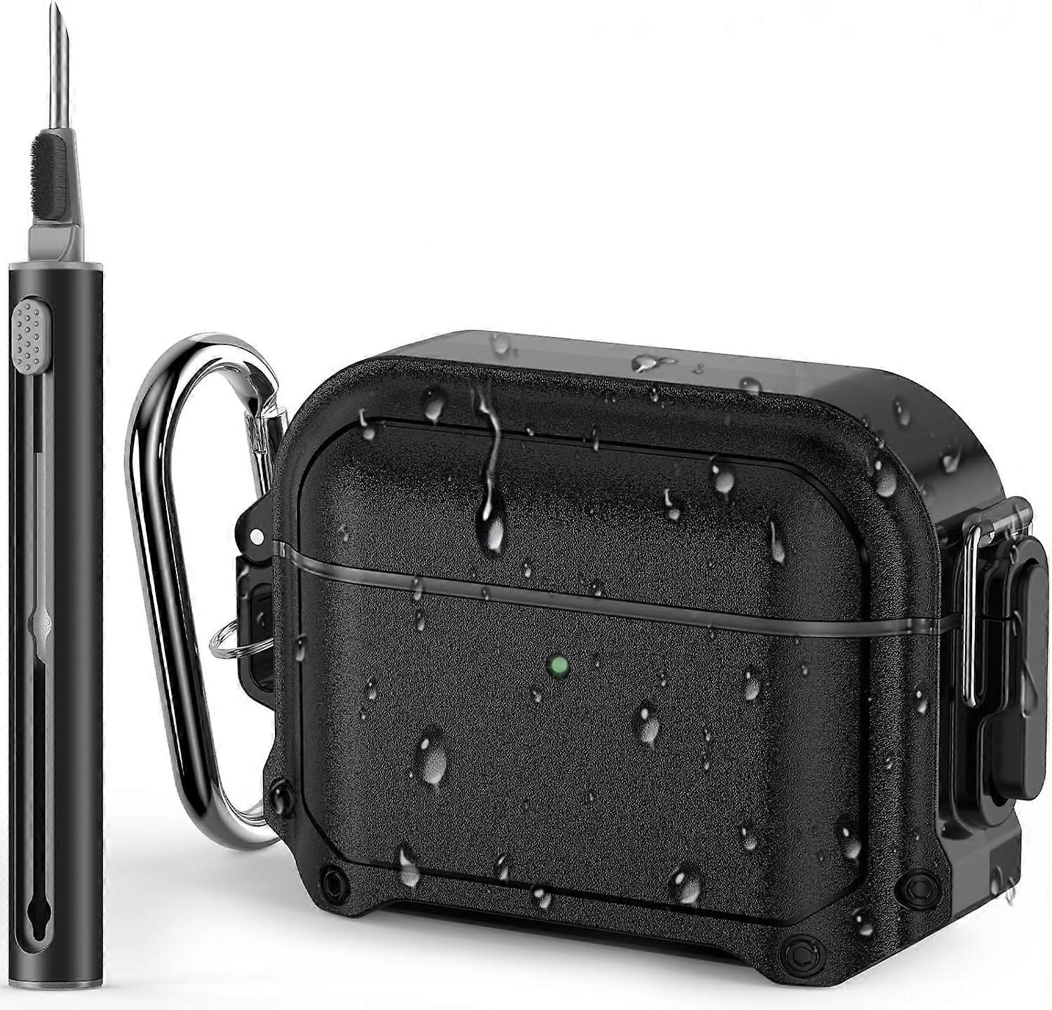 for compatible with Airpods Pro 2/1 Case with Lock, for compatible with AirPods Pro 2nd/1st Generation Case Cover with Carabiner & Cleaner kit, ged