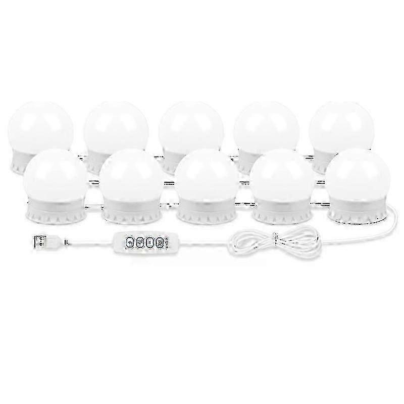 Suitable for LED Vanity Lights for Mirror, 10 Dimmable Bulbs with USB Cable, Stick-On Makeup Mirror Lights-jc