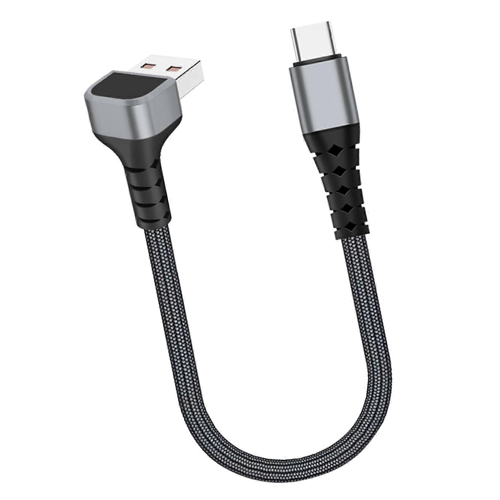 90 Degree Elbow Flexible USB to Type C Cable for Rapid Charging and Efficient Data Syncing Multicolor