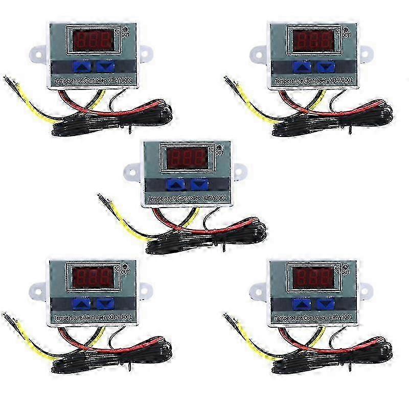 5pcs Digital LED Temperature Controller for Incubator - AC 110-220v, Model XH-W3001, Heating & Cooling Switch