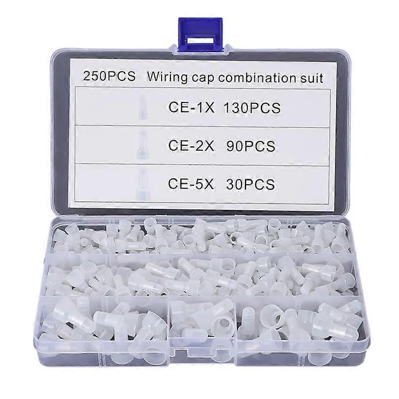 Closed End Crimp Connectors Kit 250pcs AWG 2210 with Storage Box for Car Audio and Home Wiring