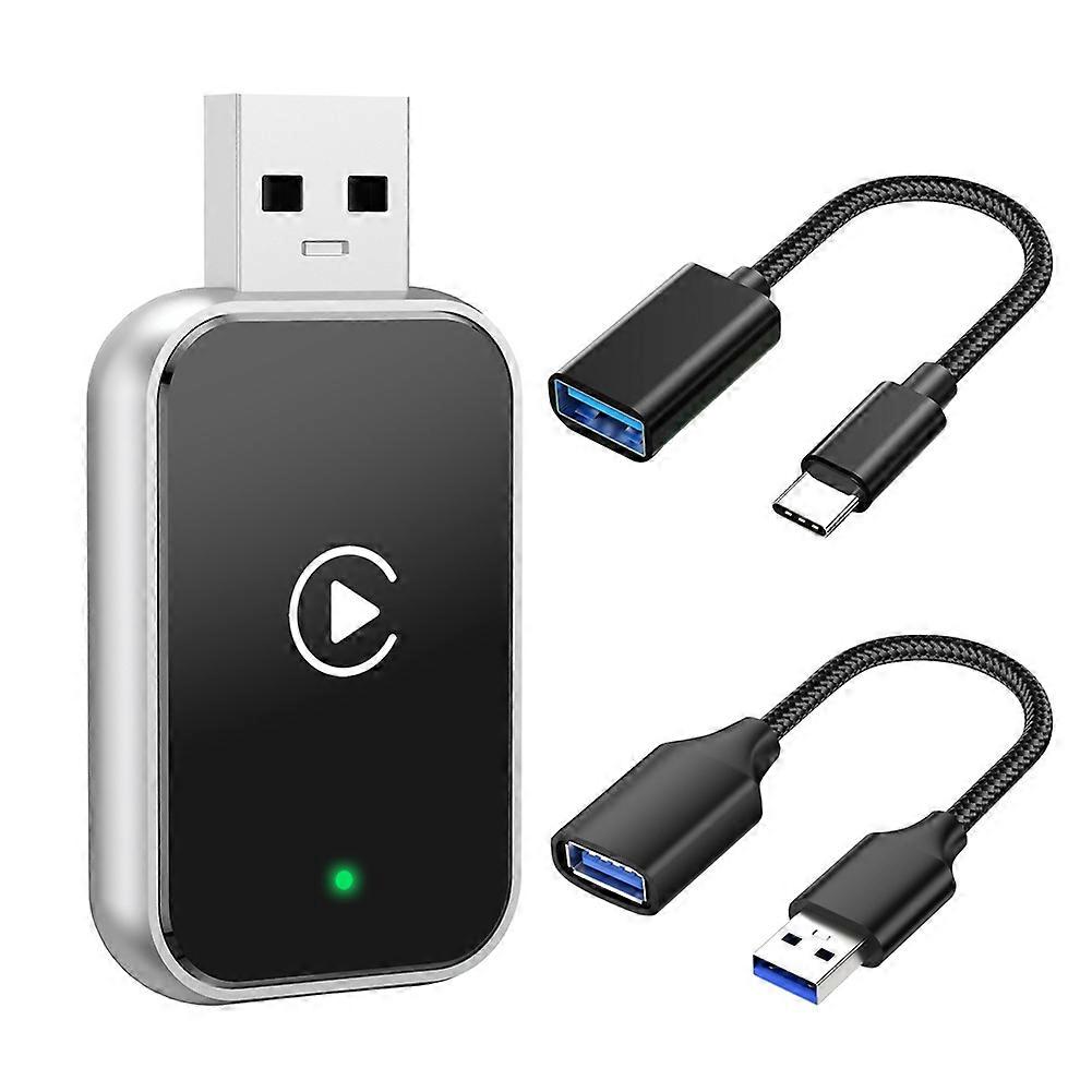 2in1 Wireless Carplay Car Adapter Android AUTO WiFi & Bluetooth Upgrade Wired CarPlay to Wireless Carplay AI Box