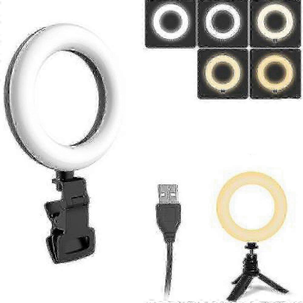 Ring Light for Webcam, Multifunction Video Conference Light with USB Powered Dimmable Lamp, for Remote Working, Zoom Calls, Selfies, Makeup (5")
