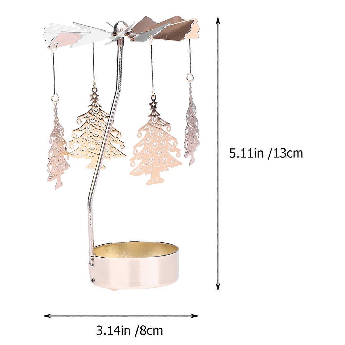 Rotating Candle Stand Pine Pendant for Holding Candle Assembling Golden