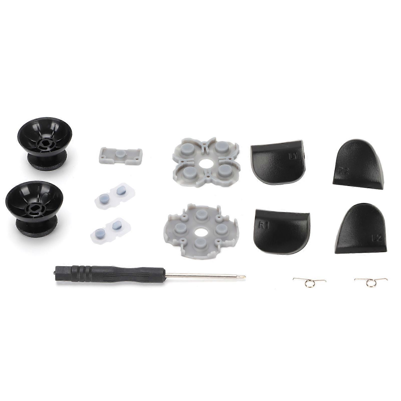 Controller Replacement Kit for PS5 Handle Conductive Rubber Pad Rocker 3D Plastic Cap L12 Replacement Buttons Set