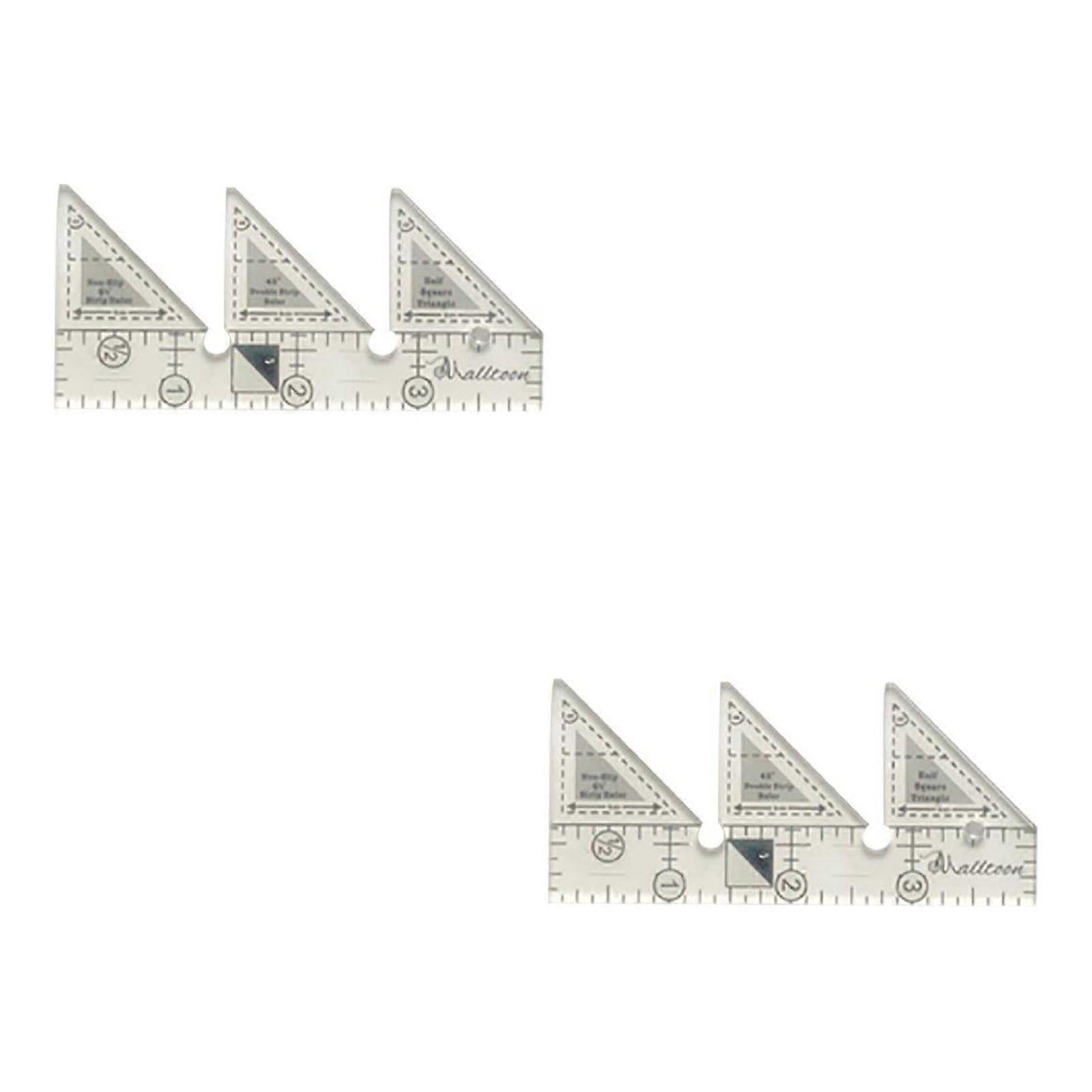 Xubond Wen Measuring Tools Creative Ruler Grids 45°Double Strip Non Slip Quarter Square Triangle Cutting Guide For Sewing Tools