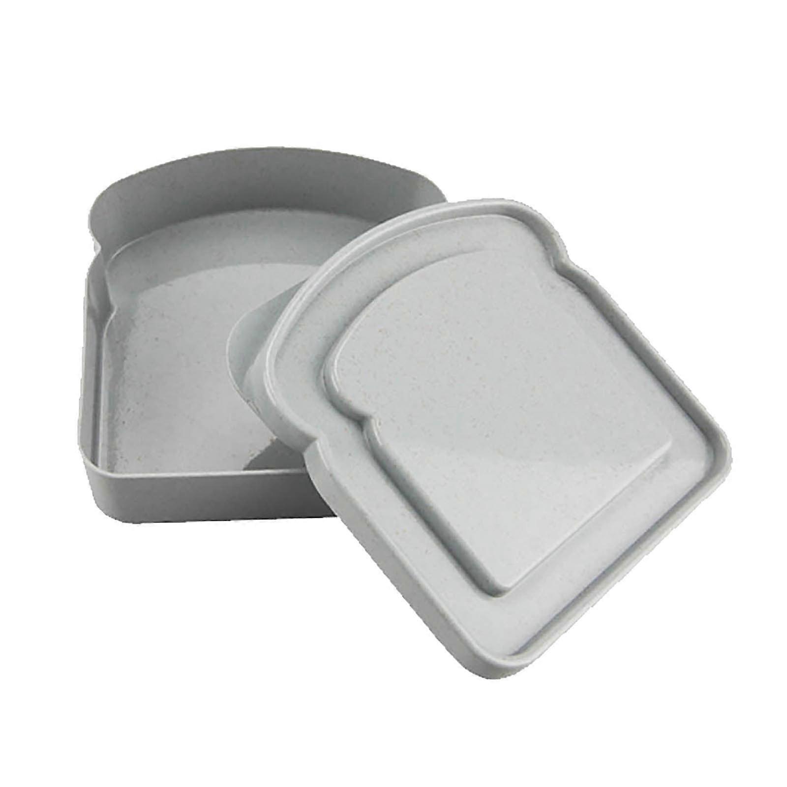 Plastic Toast-Shaped Sandwich Containers with Lid, BPA Free & Reusable, Microwave & Dishwasher Safe, Compatible with Lunch Boxes