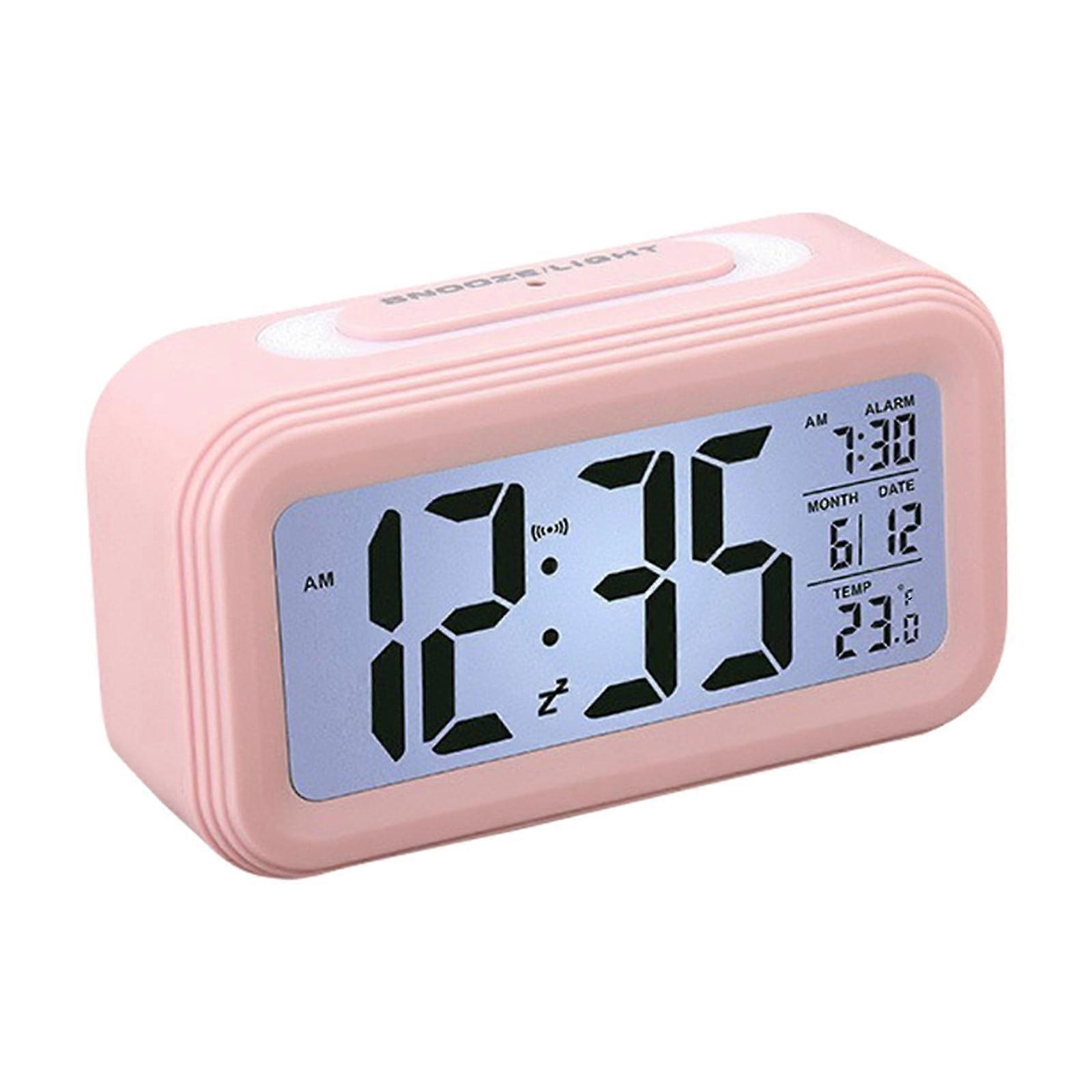 Kiplyki Digital Alarm Clock With Background Lighting LCD Display Temperature Monitor Snooze Alarm With Smart Clock Calendar