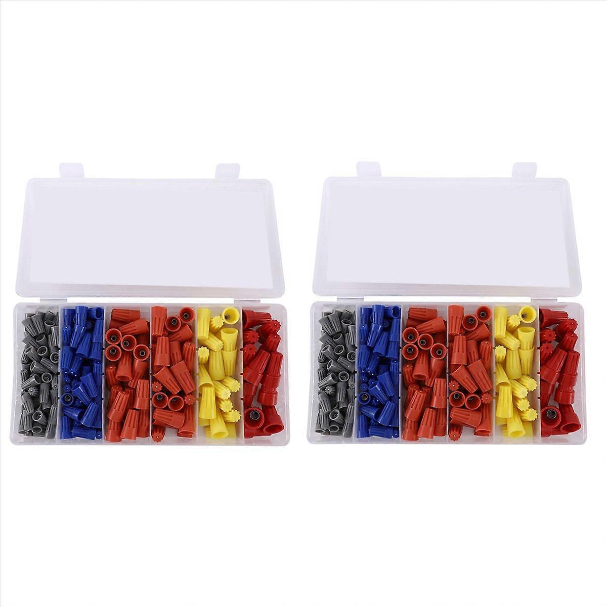 316Pcs 5 Colors Electrical Wire Connector Twist-on Screw Terminal Spring Inserted Nuts Caps Assortme