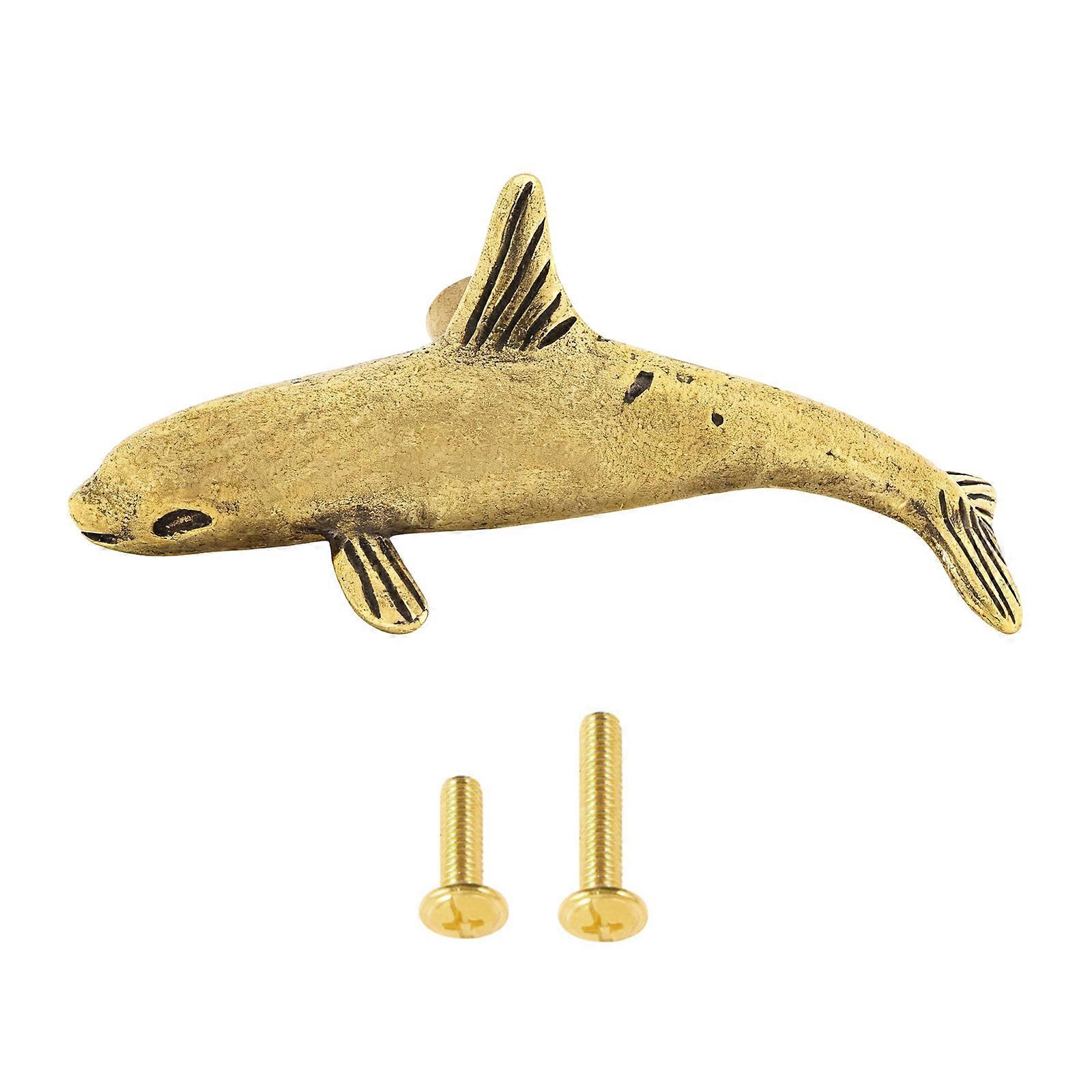 Ergonomic Dolphin Shape Pull Handle Brasses Material for Longevity Comfortable Grip Suitable for Various Ages  Aged Color