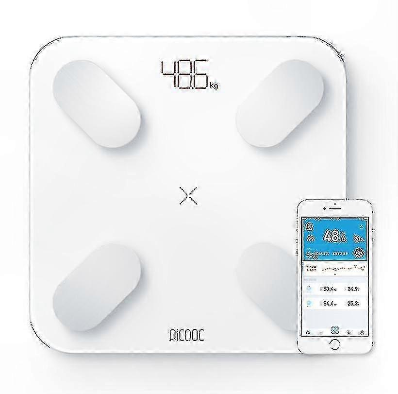 Bluetooth Enabled Smart Scale for Bathroom, White