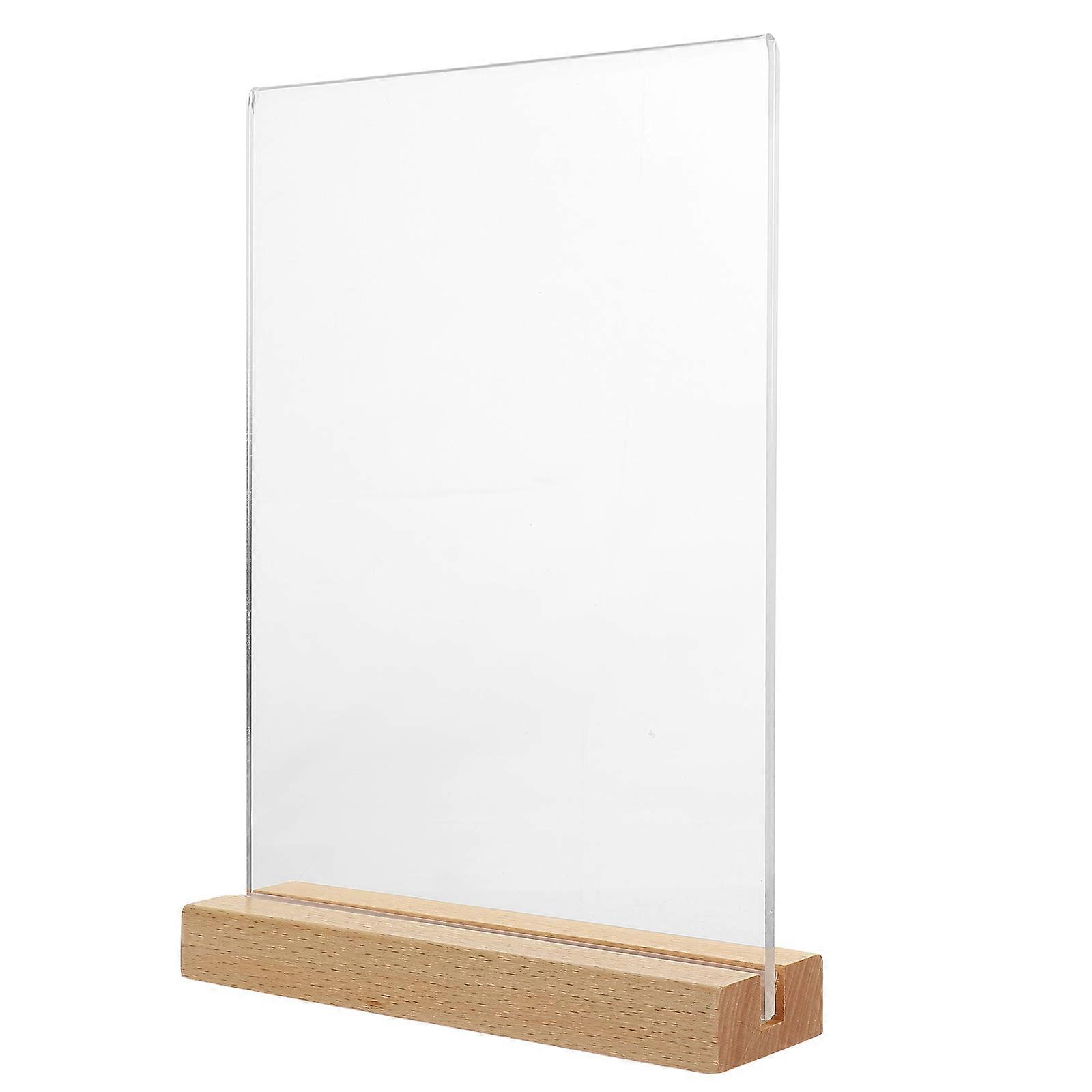 Clear Acrylic Display Stand Wood Base for Displaying 3Pcs Sign Holders