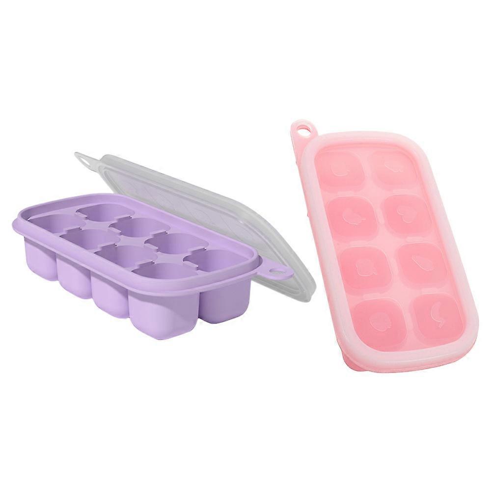 Space Saving Ice Cube Mold in Silicone for Freezer Use Fun Shapes 2Pcs