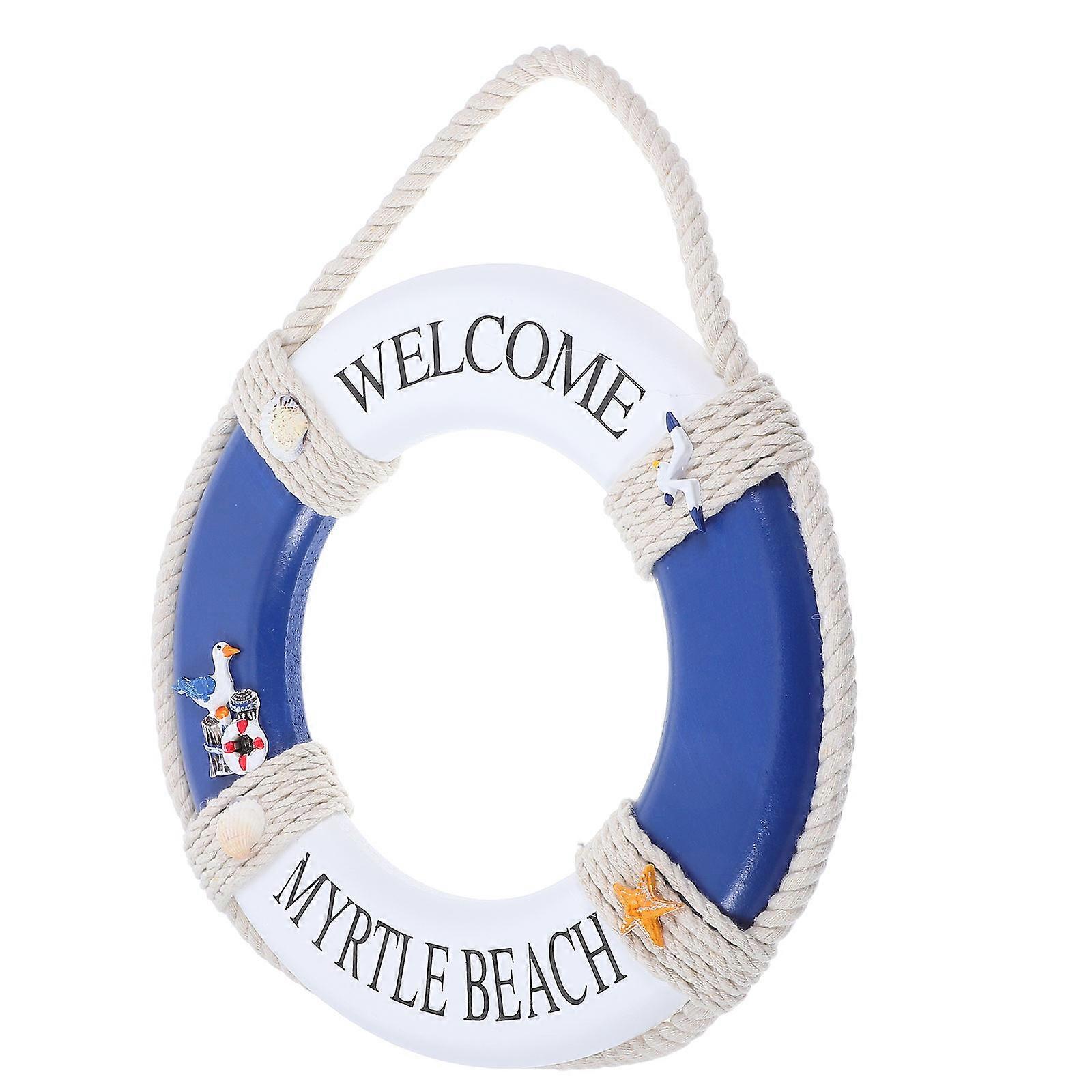 Wood Nautical Life Ring Decoration Wall Hanging for