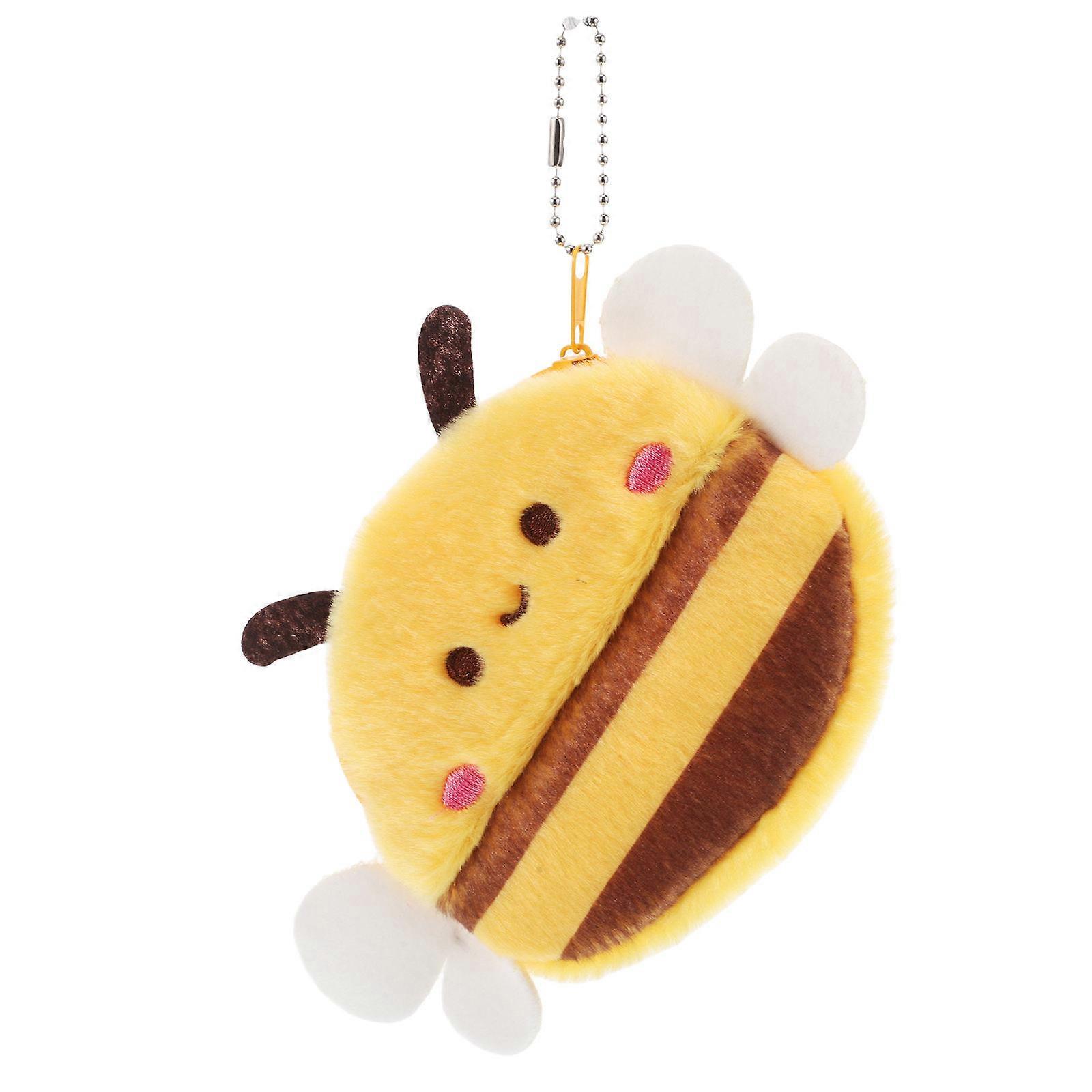 Fuzzy Purse for Storage Plush Mini Animal Keychain Wallet