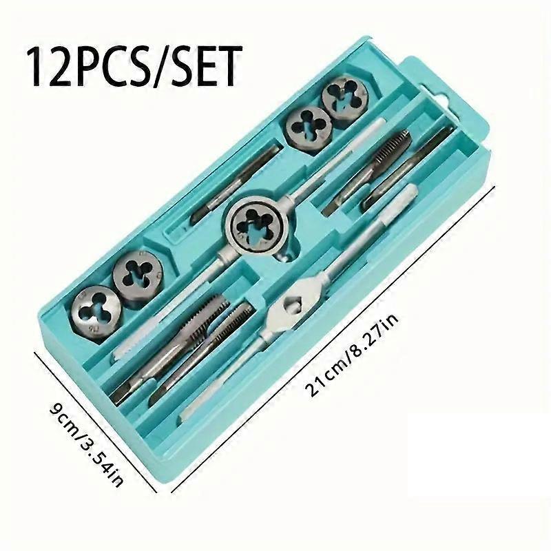 12/20pcs M3-M12 Metric Tap And Die Set For Precise Thread Cutting And Repair With Hand Screw Taps Straight Taper And Thread Tool