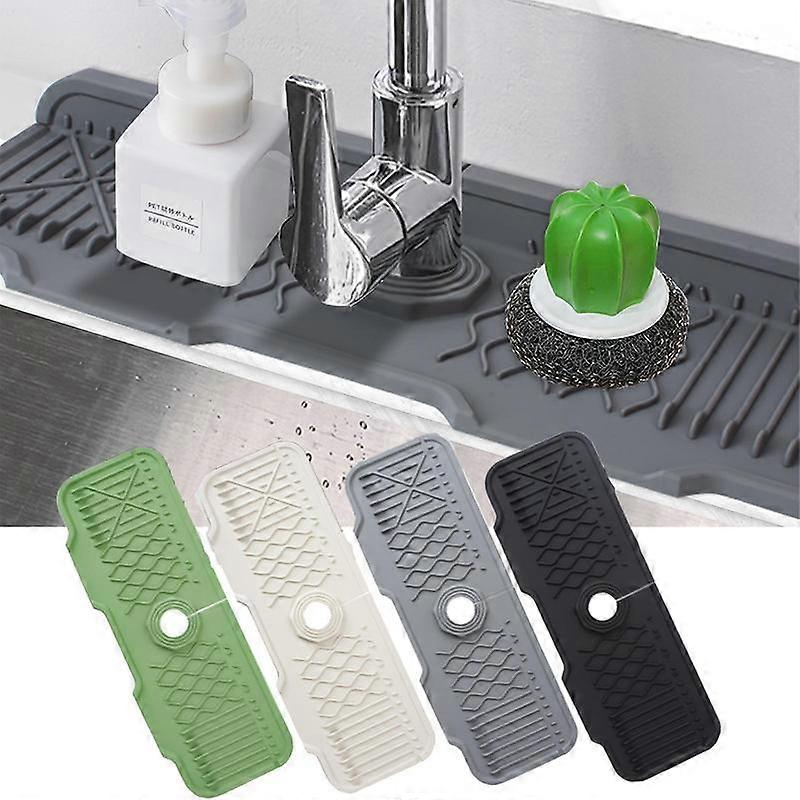 Silicone Faucet Splash Mat, Foldable Design Sink Sponge Draining Pad, Multi-application Splash Guard for Kitchen & Bathroom