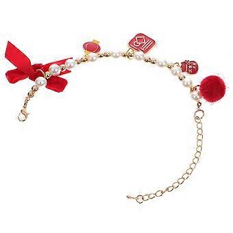 Pet Collar Ornament Adorable Pearl Collar Daily Life 15-23cm Adjustable 1Pack