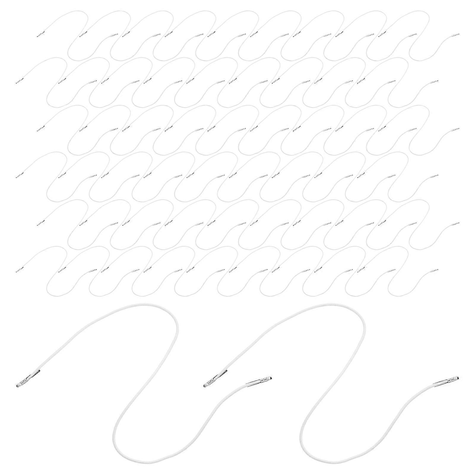 Elastic White Barbed Cord for Craft Projects with Metal Hooks 50Pcs