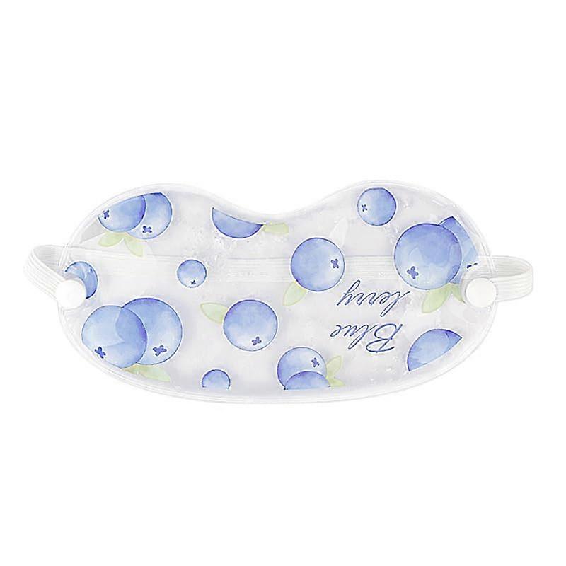 Gel Eye Mask 2 Pack with Fruit Design, Hot and Cold Therapy, Adjustable Strap, Blueberry Pattern