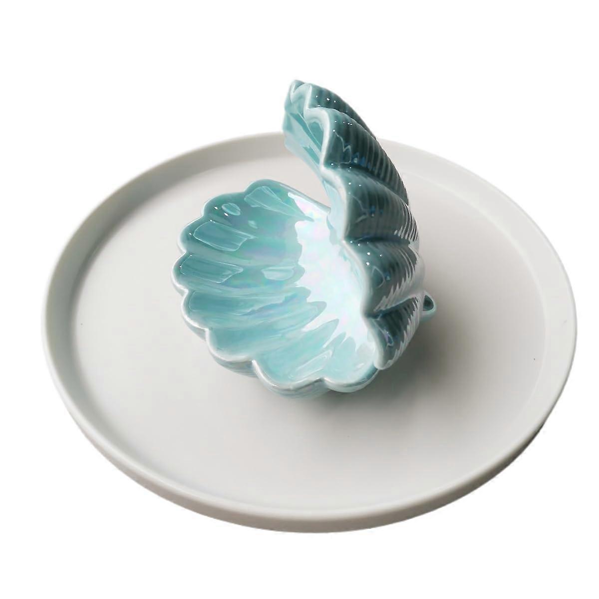 Pink Seashell Ceramic Jewelry Box, Elegant Compact Storage Organizer, Small Decorative Holder