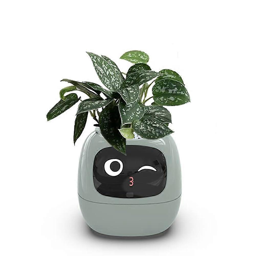 Smart Plant Pot with Smart Sensor Watering, AI Display, App Control, LCD Screen, Green