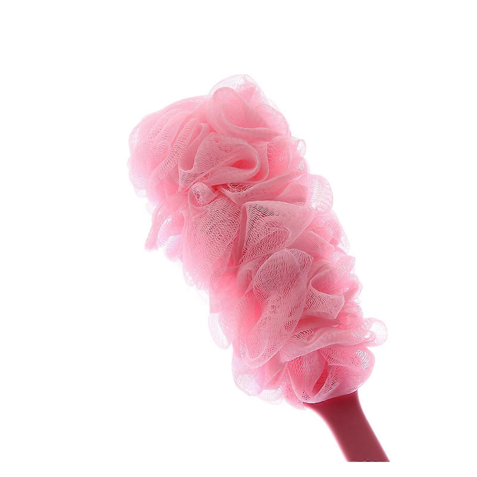 Bath Brush Long Handle Back Scrubber Soft Mesh Rose Scent Exfoliating Shower Brush