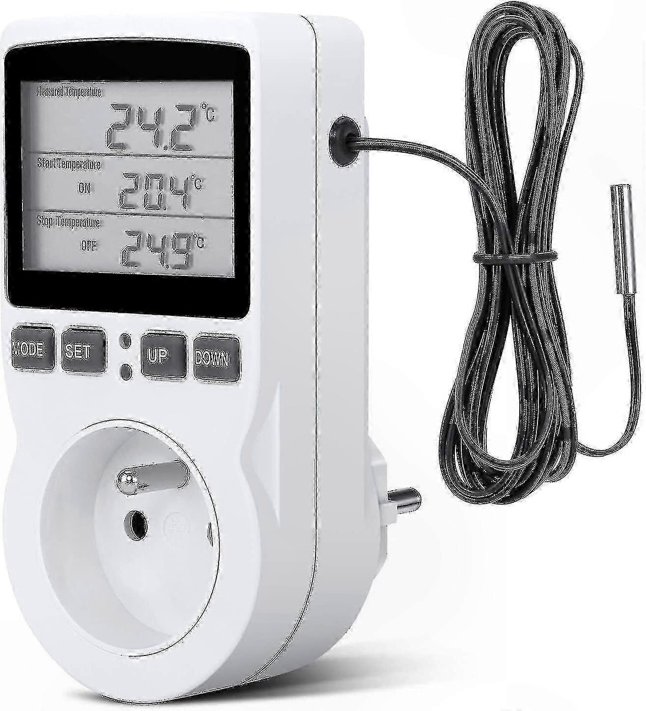 Digital Temperature Controller Thermostat, 230V Heating Cooling Socket for Greenhouse Farm