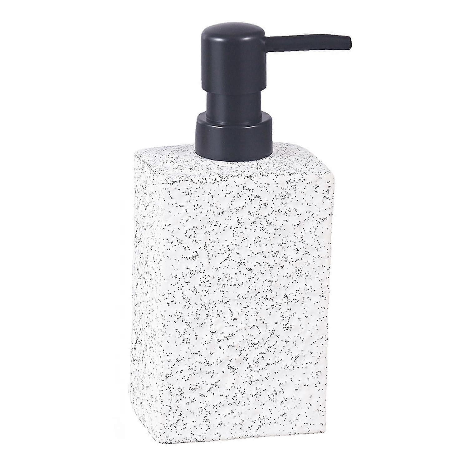 White Ceramic Soap Dispenser 350ml with Drip Pump, Refillable Foaming Action for Bathroom or Kitchen