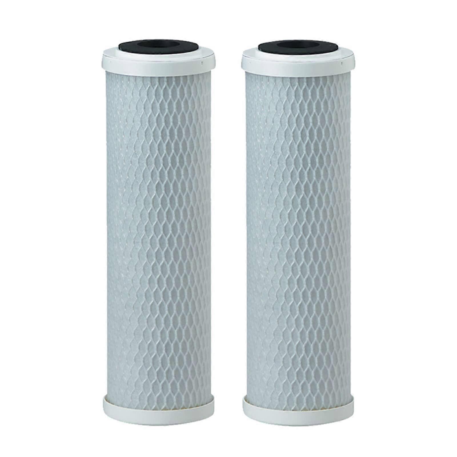 2 Pack 10 Inch Activated Carbon Block Water Filter Cartridge, 0.5 Micron, Universal Replacement