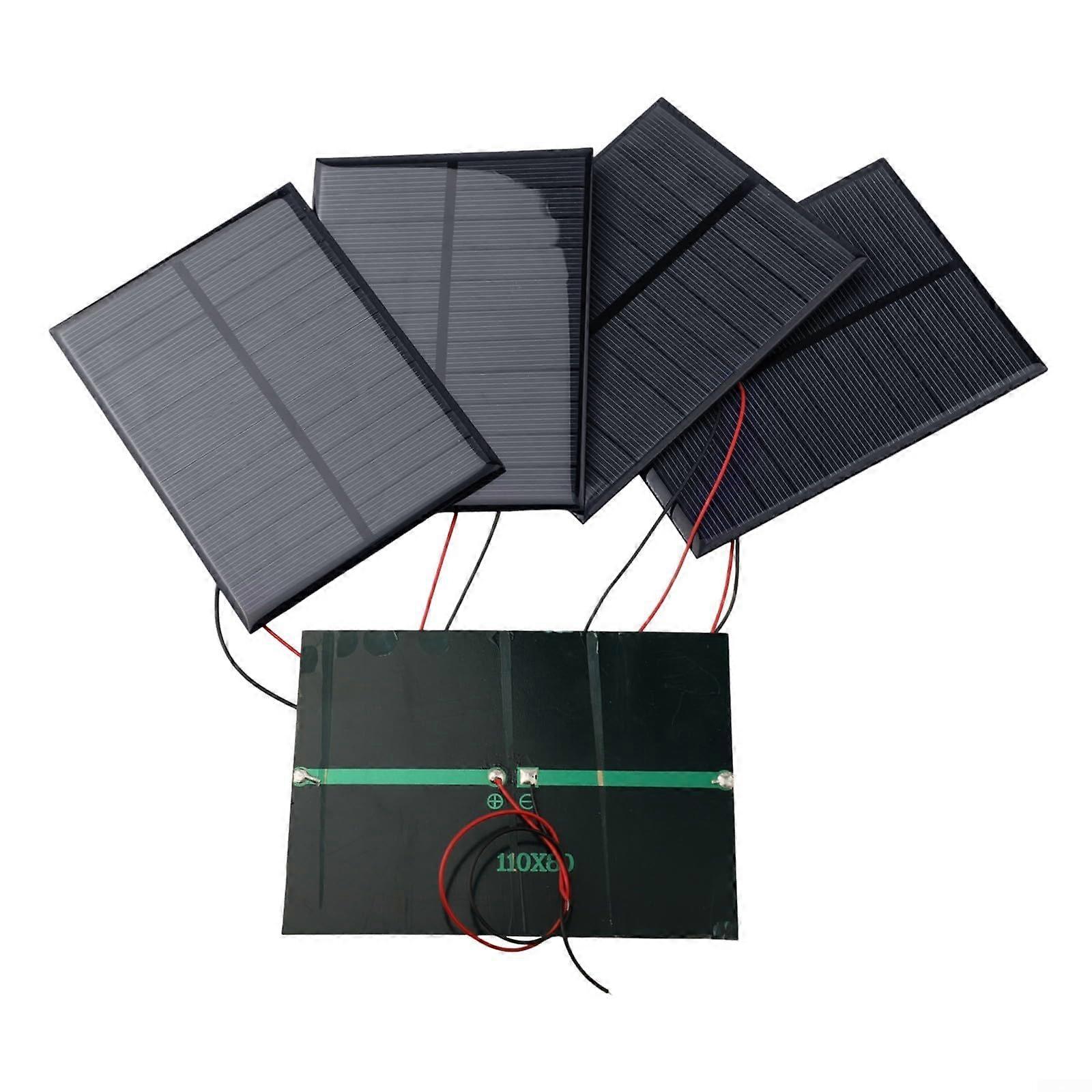 5PCS 5V 200mA Polycrystalline Solar Panel Kit for DIY Projects and Science Experiments with Wire