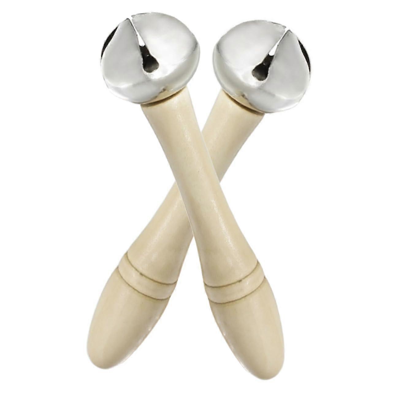 Hand Bell Set with Clear Resonant Tone for Classroom and Dinner, Comfortable Grip, 2pcs