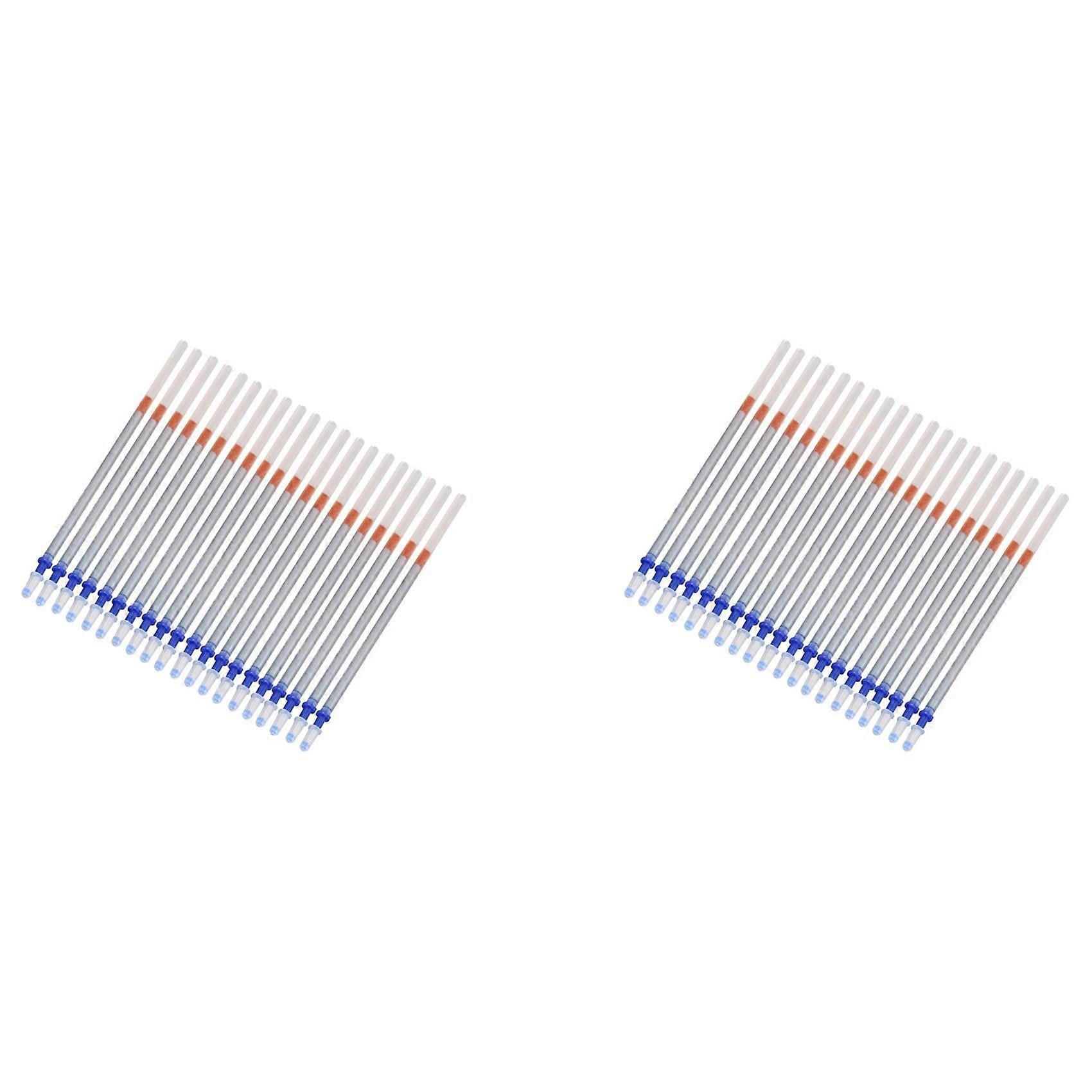 40 Pcs 0.7mm Tip Gel Silver Tone Ink Pen Refill Replacement