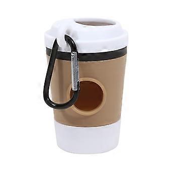 Dog Poop Bag Dispenser, Portable Pet Waste Bag Holder, Outdoor Walking Poop Pickup Garbage Bag Storage Case with Keychain