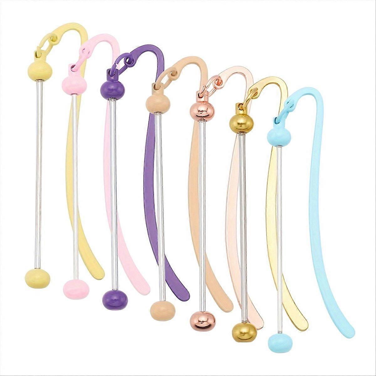 7pc DIY Beadable Bookmarks Bulk,Beadable Bookmarks Pendant Bar