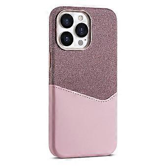 Pink Leather Case for iPhone 16 Pro Max Magnetic Slim Card Holder Cover Color Blocking Business Style